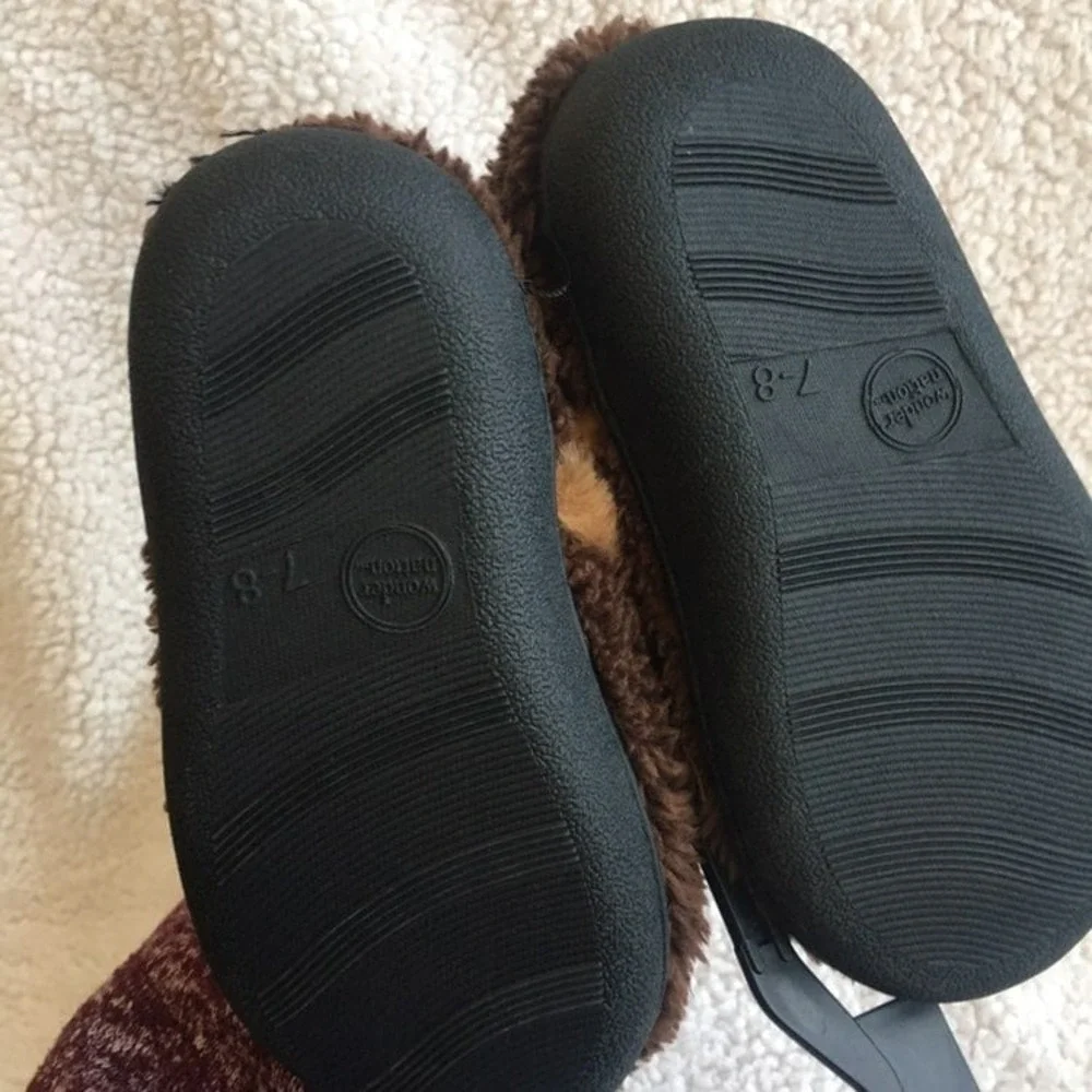 NWT‎ Boys teddy bear Slippers 7/8 indoor outdoor shoe